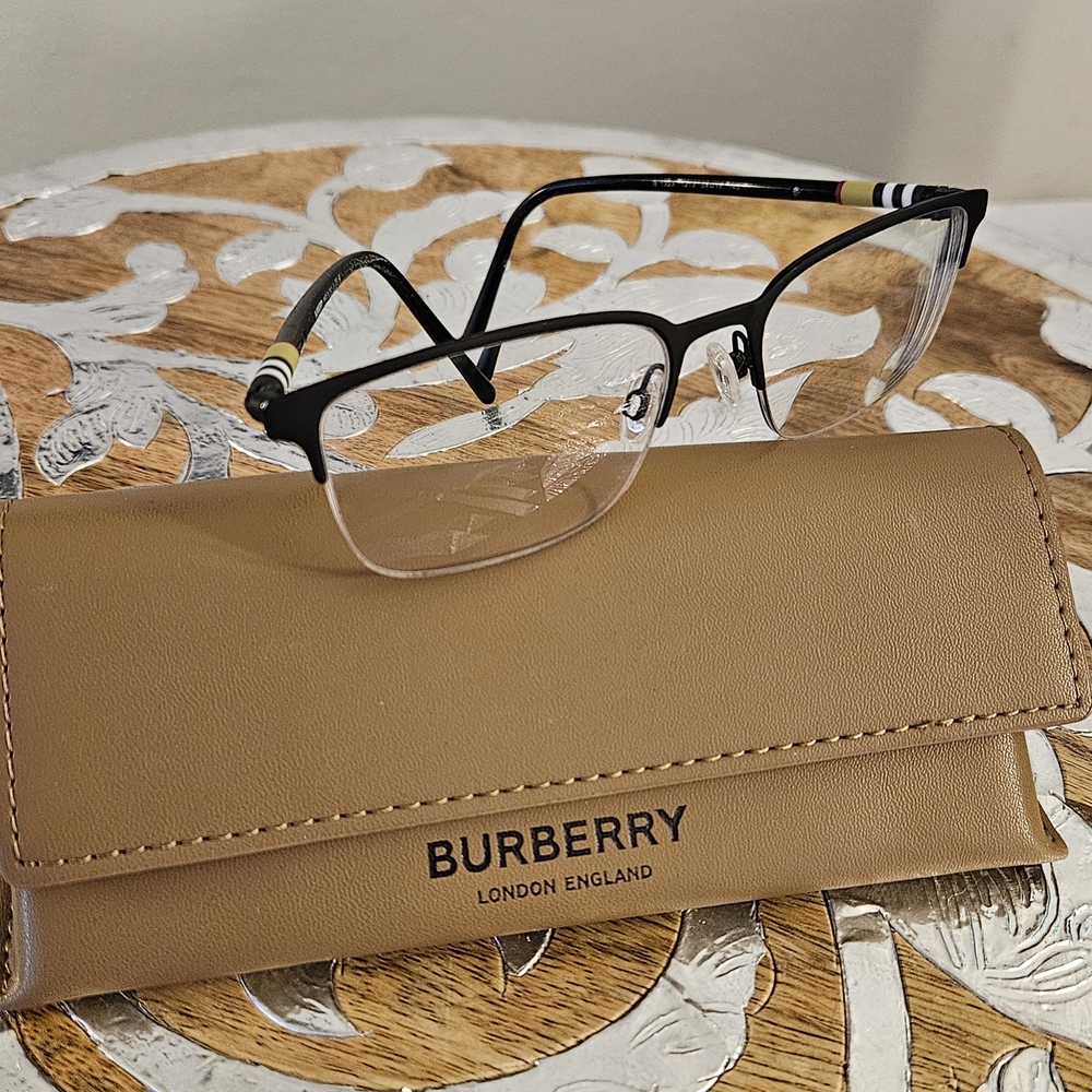 Burberry Black and Tan Eyeglass Frames
